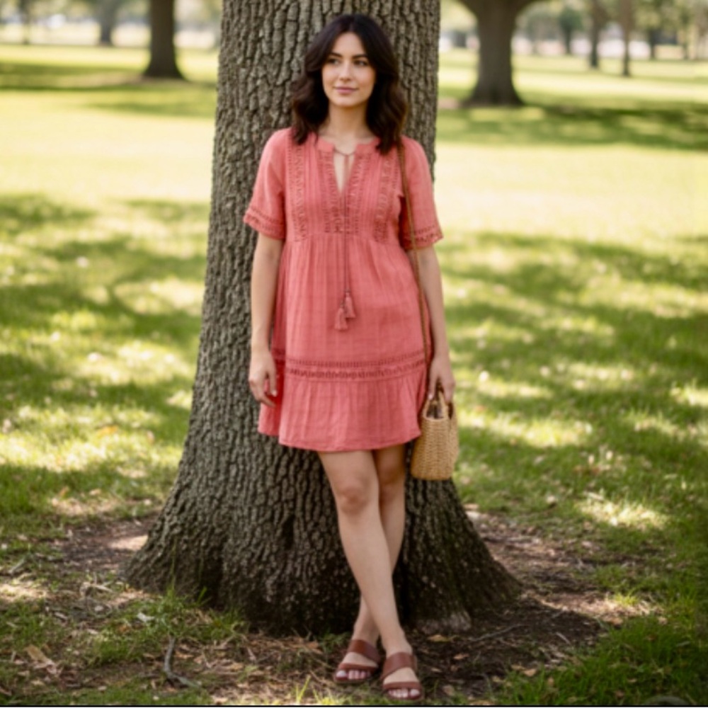 KNOX ROSE BOHO CROTCHET DRESS SIZE MEDIUM